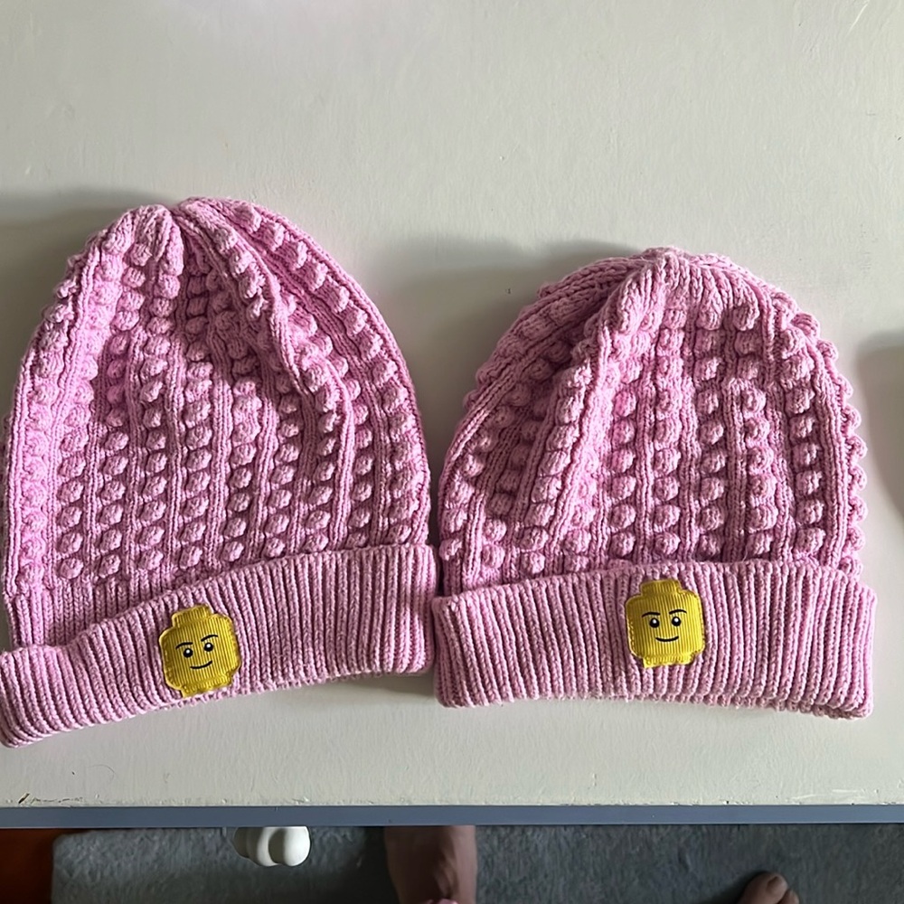 Mommy and me matching pink Lego hats price is for both!